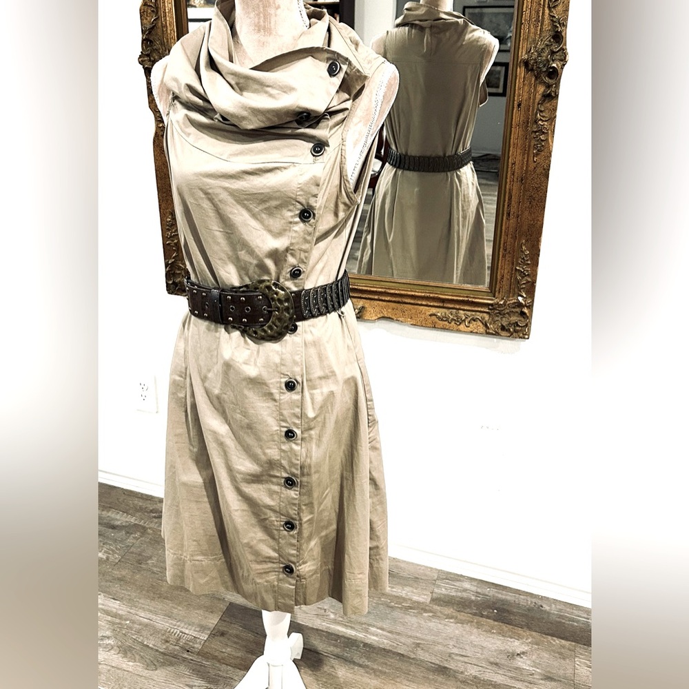 LA Made button front belted safari dress Sz medium